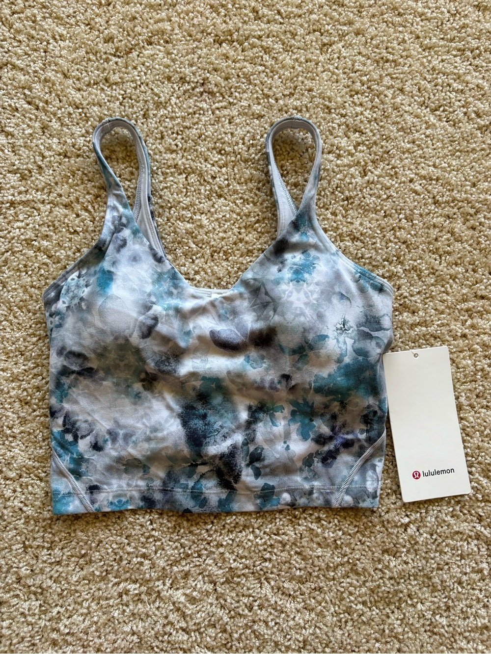Lululemon Align Tank Top Nulu Watercolor Floral Print Size 4 NWT